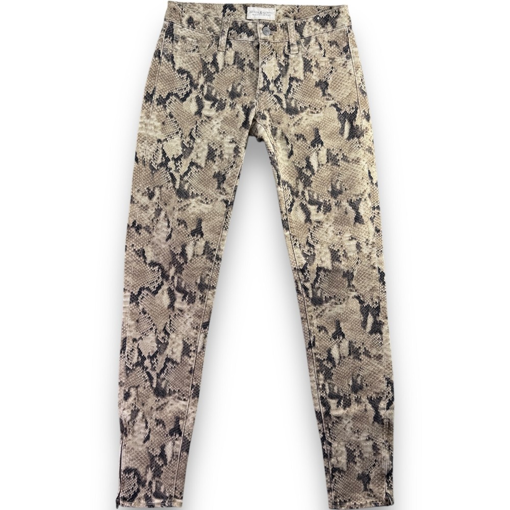 Denim & Supply Ralph Lauren Womens 25 Snake Print Jeans Straight Ankle Zipper